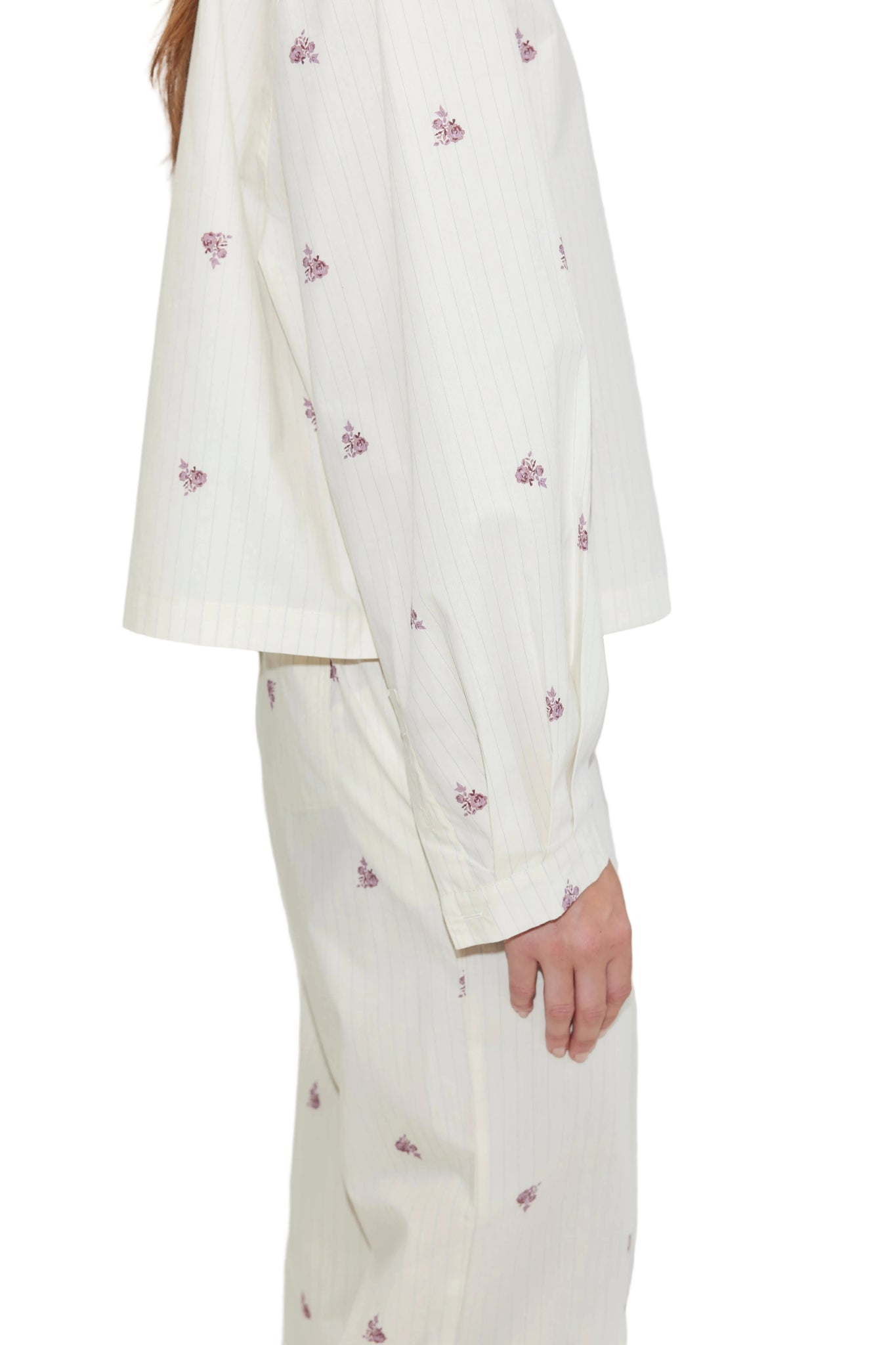 Deiji Studios Boxy Long Set in Floral Stripe