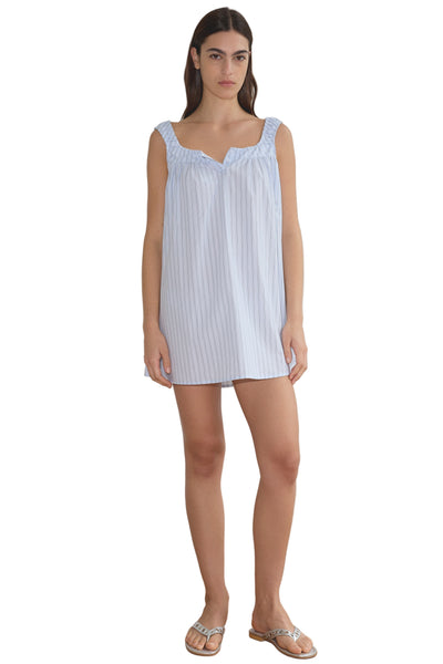 Deiji Studios Yoke Mini Dress in Mineral Stripe