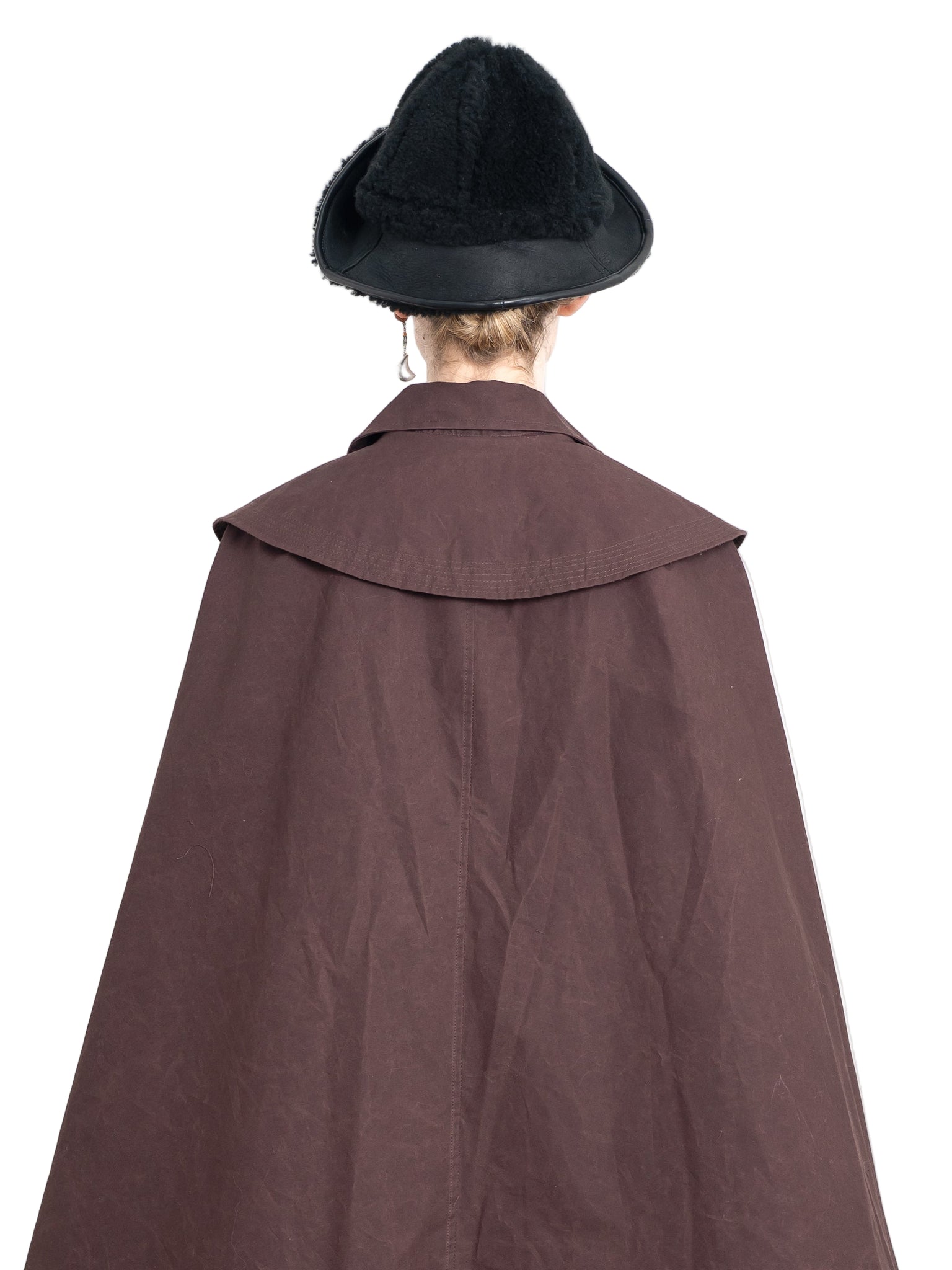 Cawley Sheepskin Sun Hat in Black