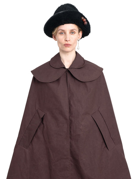 Cawley Sheepskin Sun Hat in Black