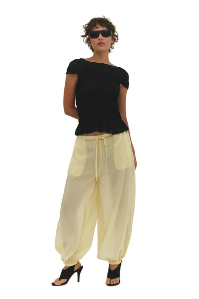 Find Me Now Zora Voile Balloon Pant in Butter