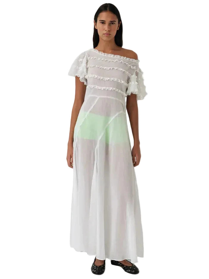 gimaguas maxi dress White maxi dress with red and blue contrast panels Gimaguas