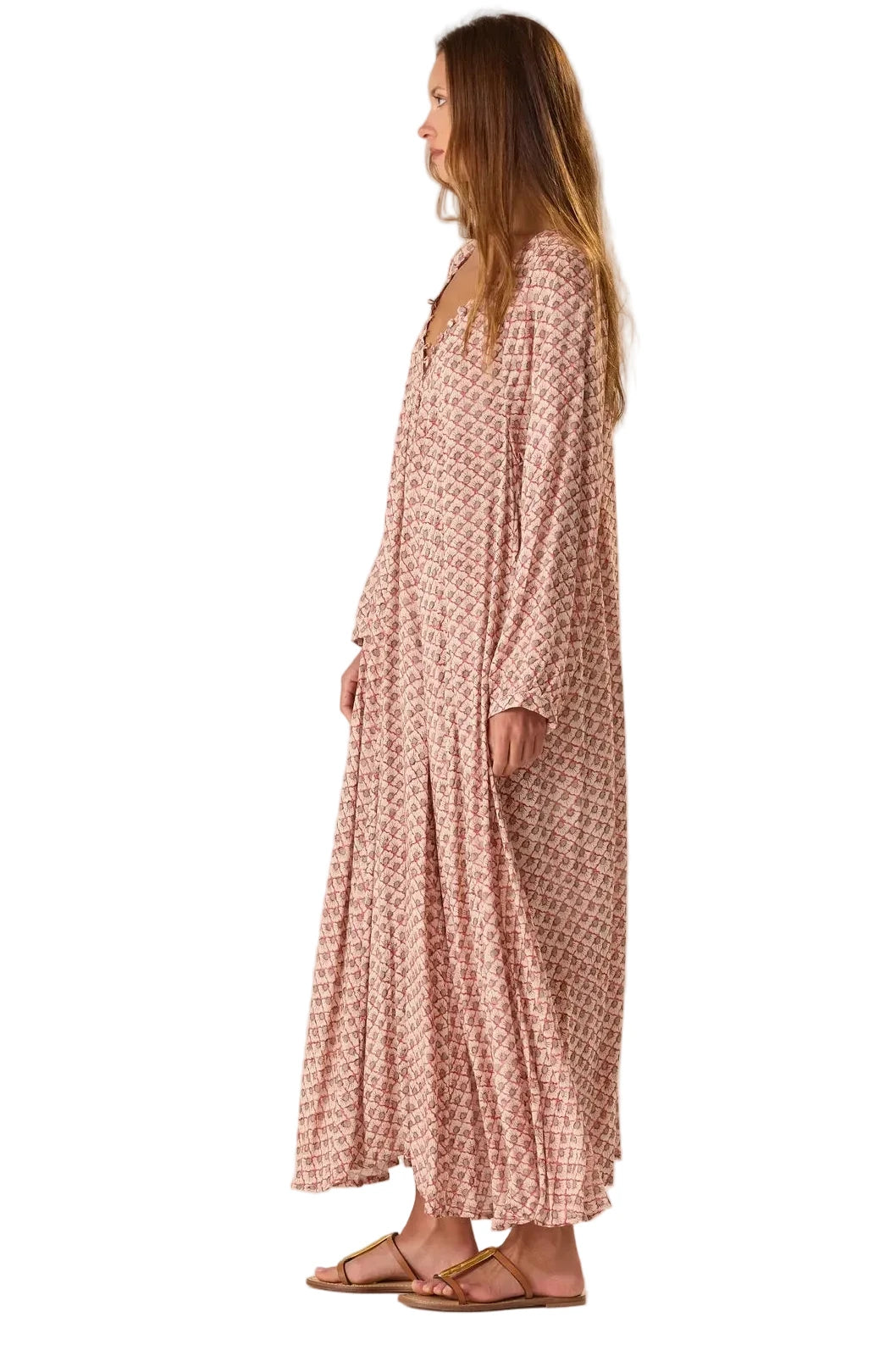 Natalie Martin Fiore Maxi Dress in Scallop Blush