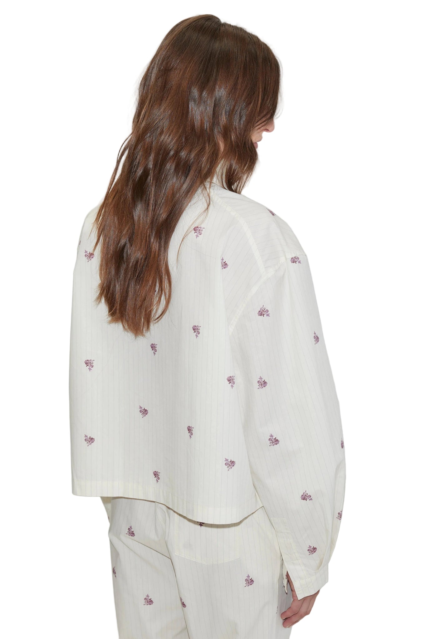 Deiji Studios Boxy Long Set in Floral Stripe