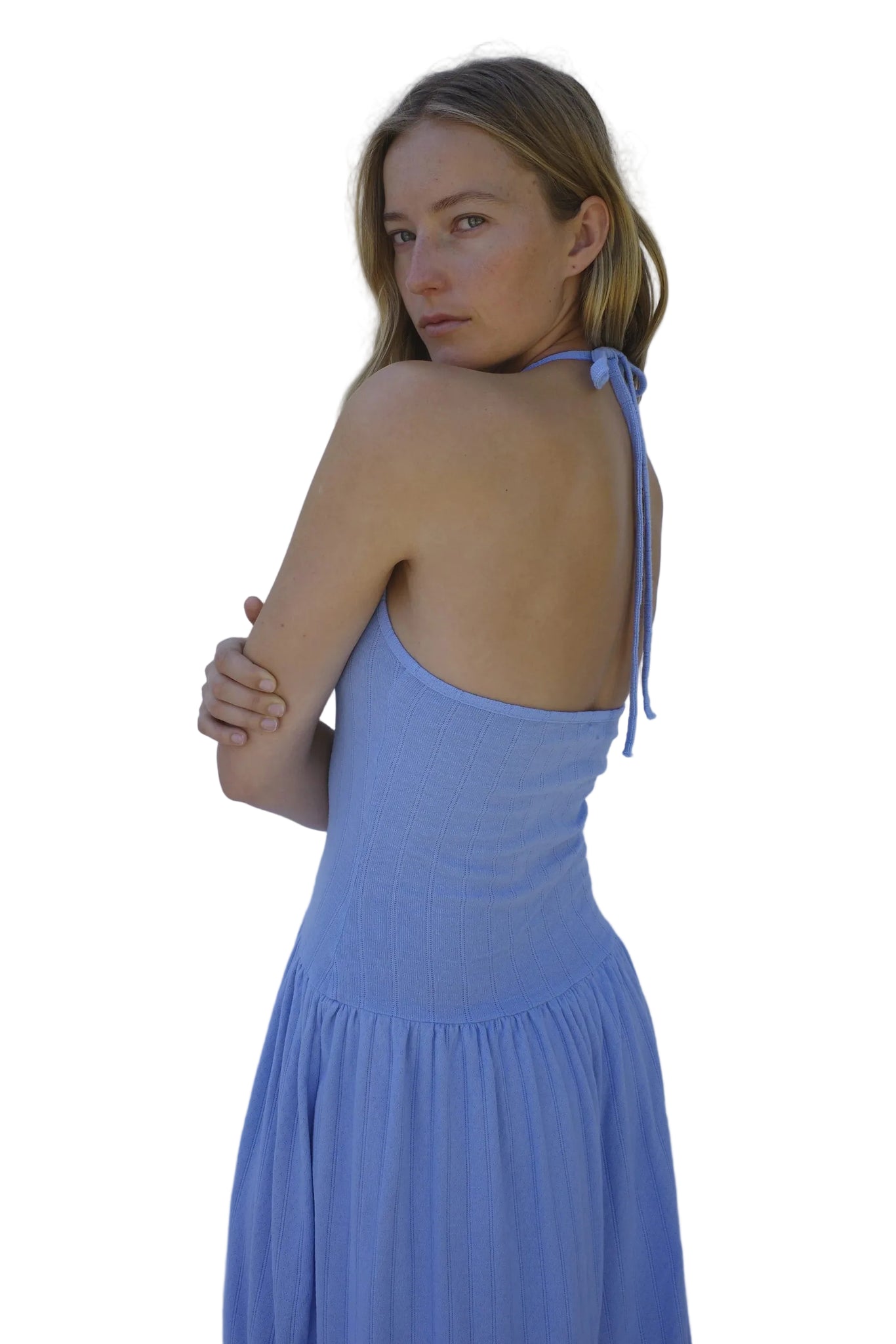 Emma Rothkopf Isla Halter Dress in Cornflower