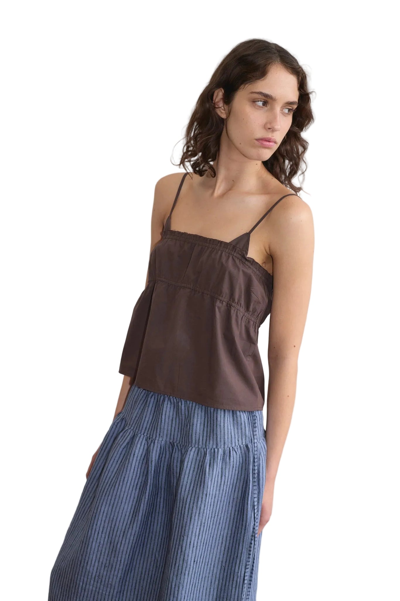 Deiji Studio Maxi Skirt in Azure Stripe