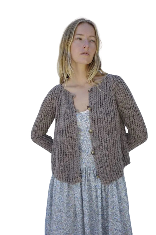 Emma Rothkopf Cleo Cardigan in Stone