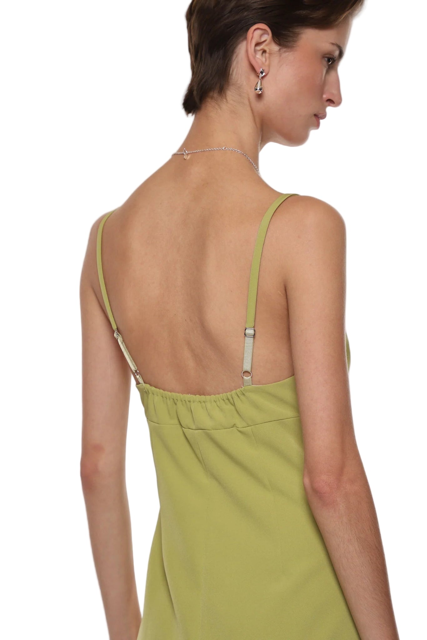 Sandy Liang Pilton Dress in Chartreuse