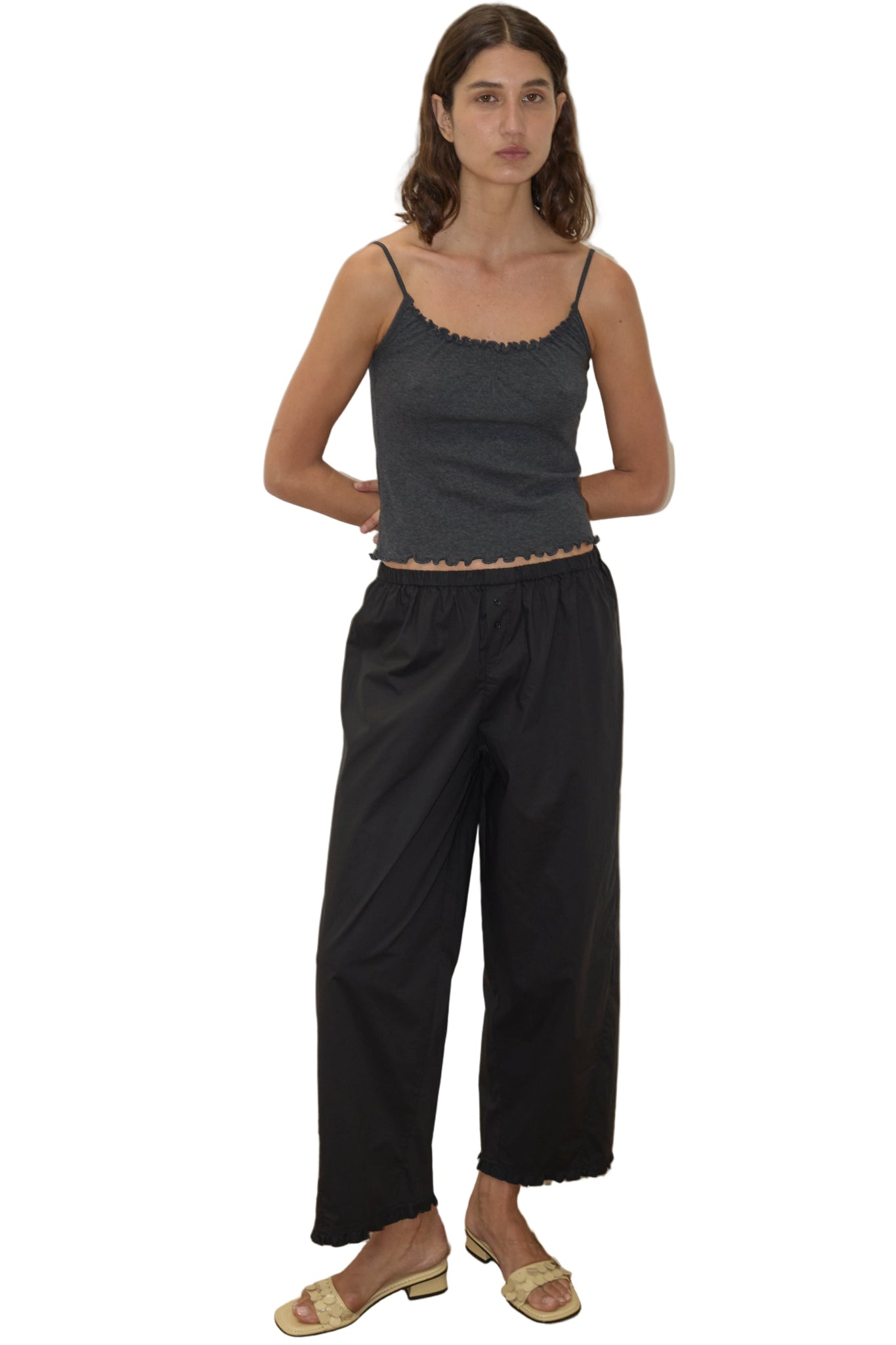Deiji Studios Flounce Pant in Black