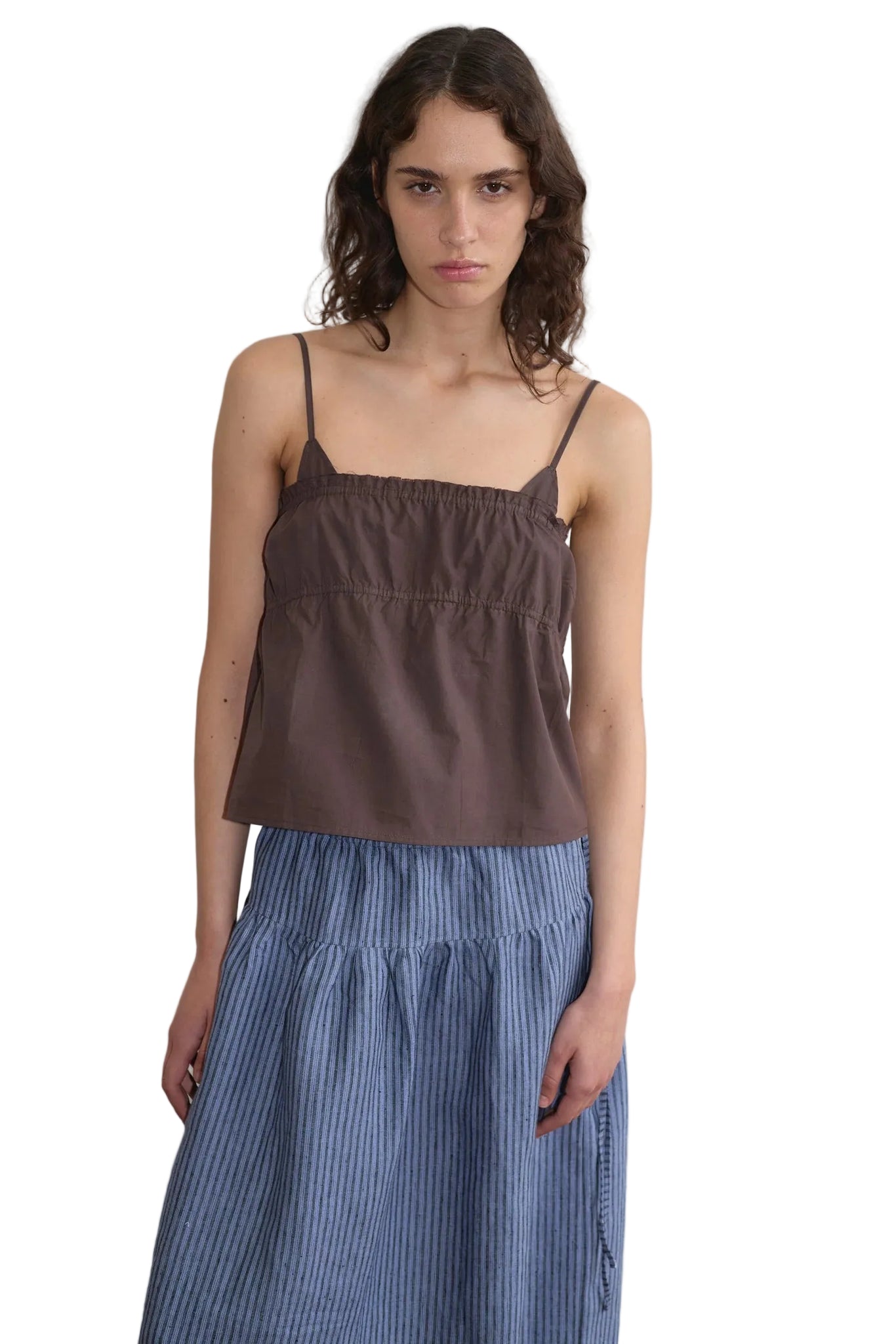 Deiji Studio Maxi Skirt in Azure Stripe