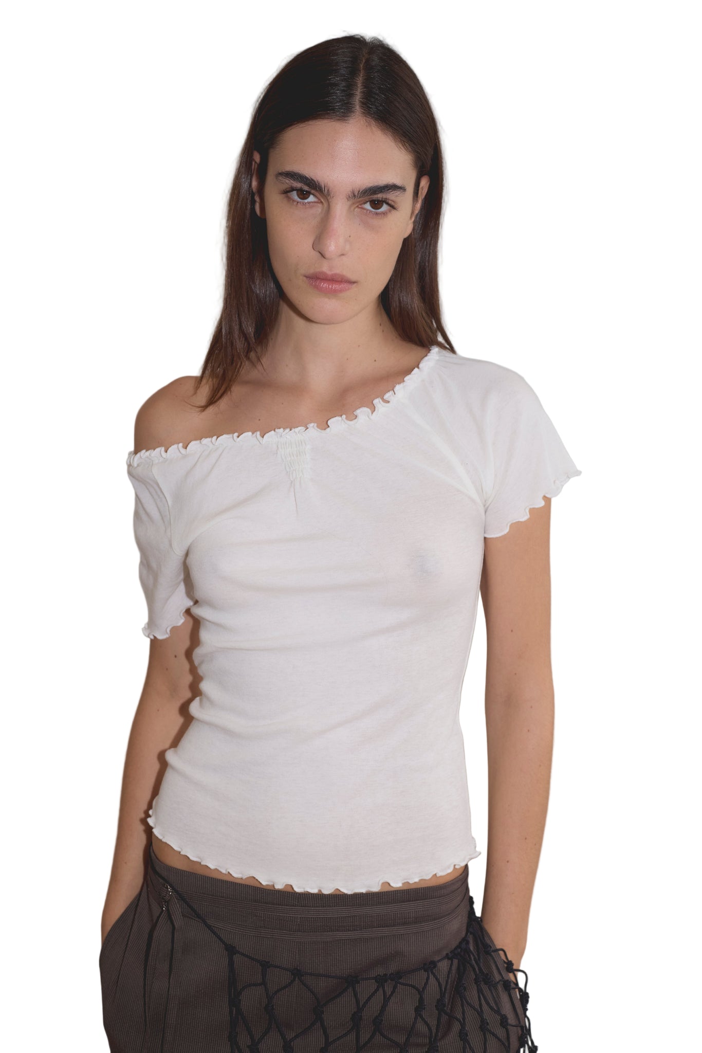 Deiji Studios Flounce Tee in Cream