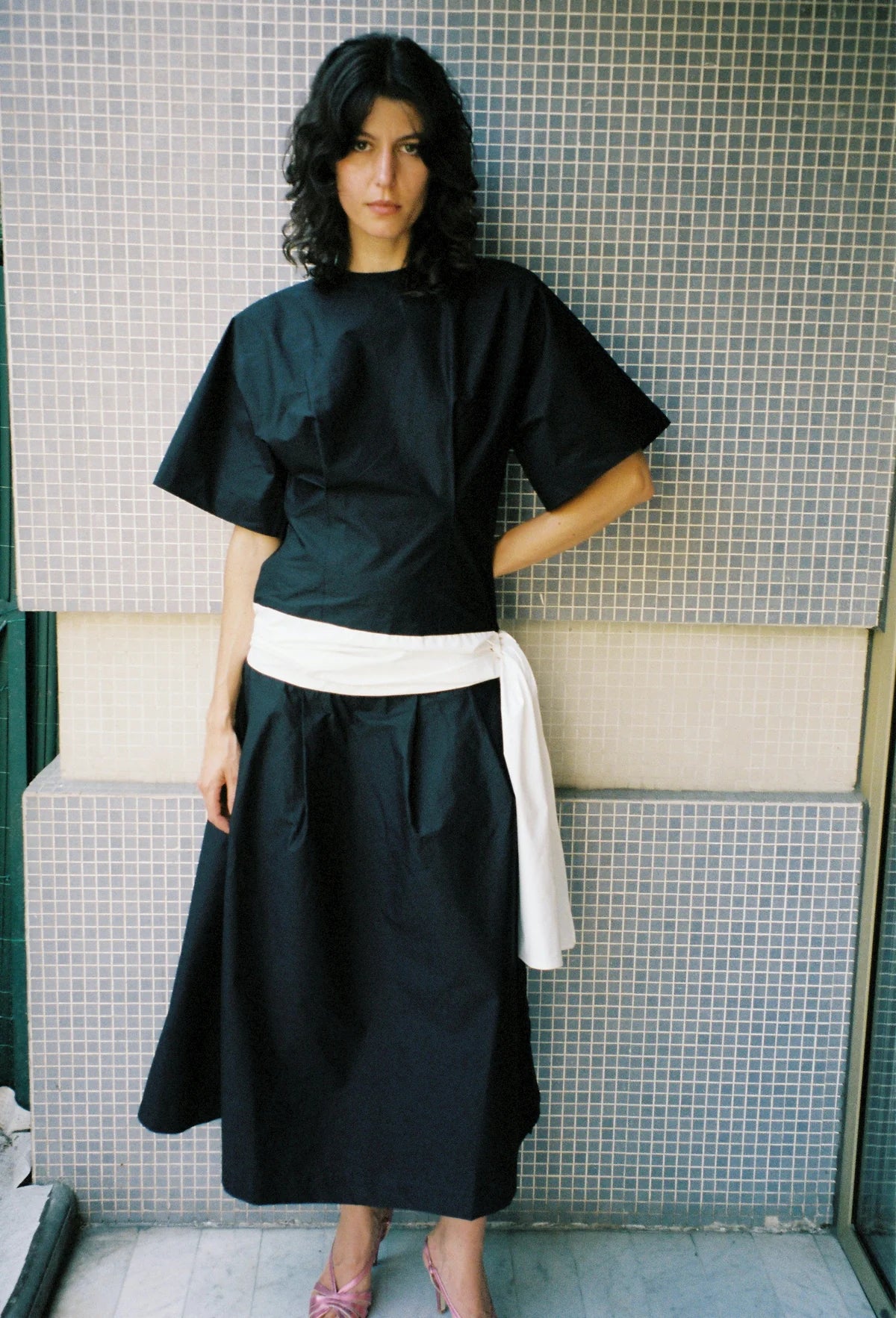 Michelle Del Rio Louise Dress in Black/White