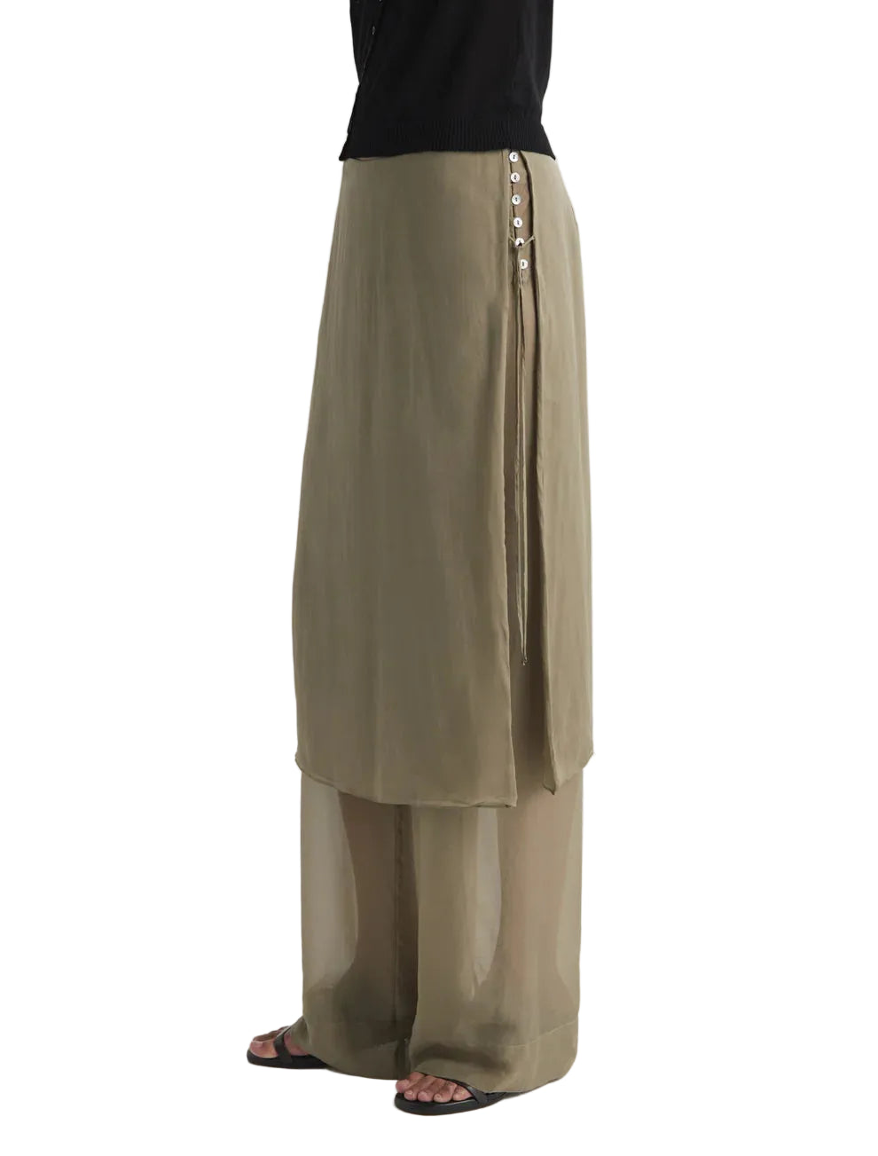 Paloma Wool Low Silk Archive Pant in Khaki