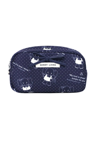 Sandy Liang Smol Pouch in Navy Elephant