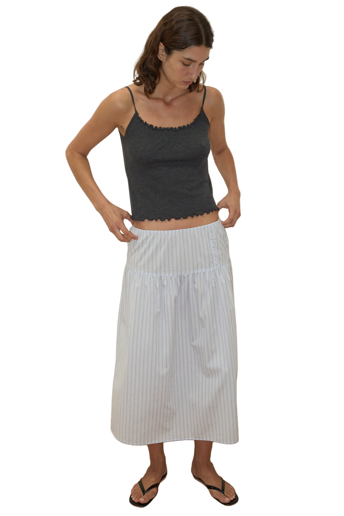 Deiji Studios Flounce Tank in Grey