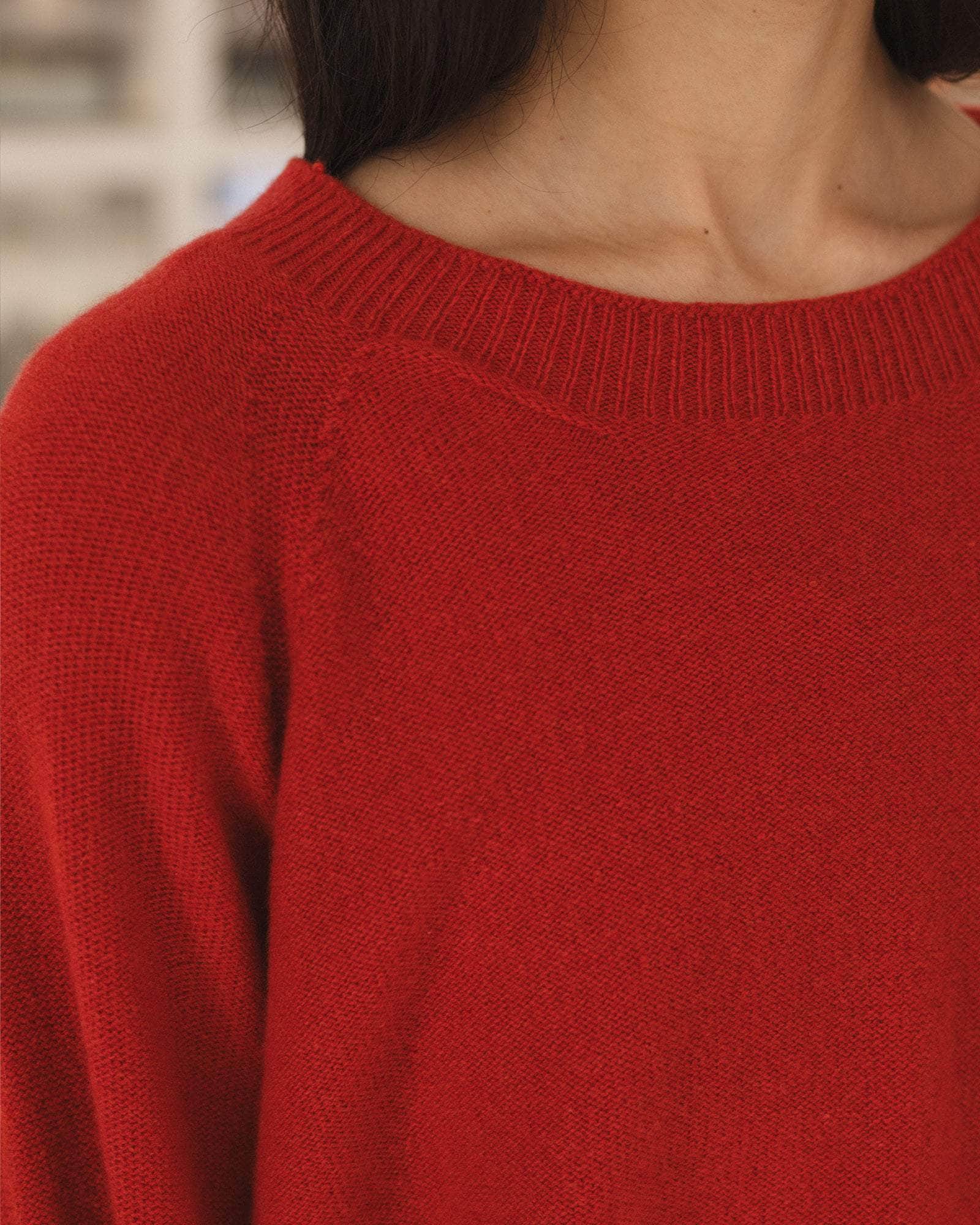Baserange Soar Purl Sweater in Melograno Red