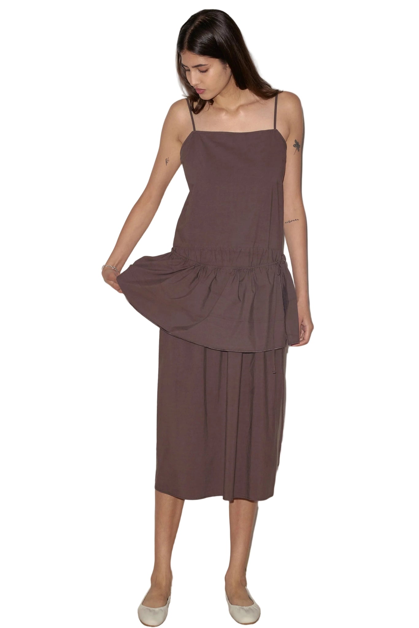 brown peplum dress Self-Portrait - Camel Knit Peplum Midi Dress