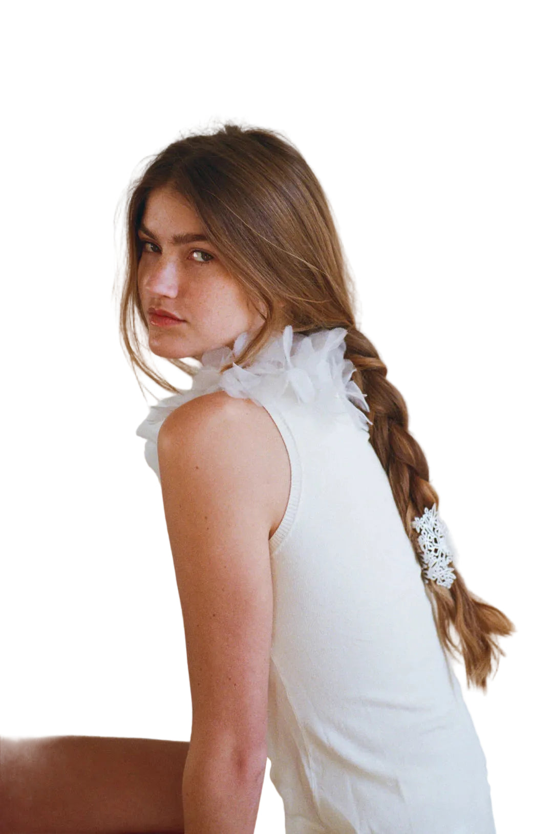 Merrma Earth Prairie Lace Claw Clip in White Pearl