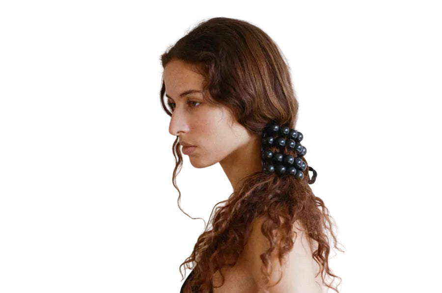Merrma Earth Jarina Beaded Claw Comb in Black