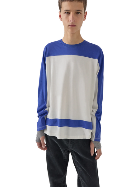 Gimaguas Dustin Long Sleeve T-shirt in White/Navy
