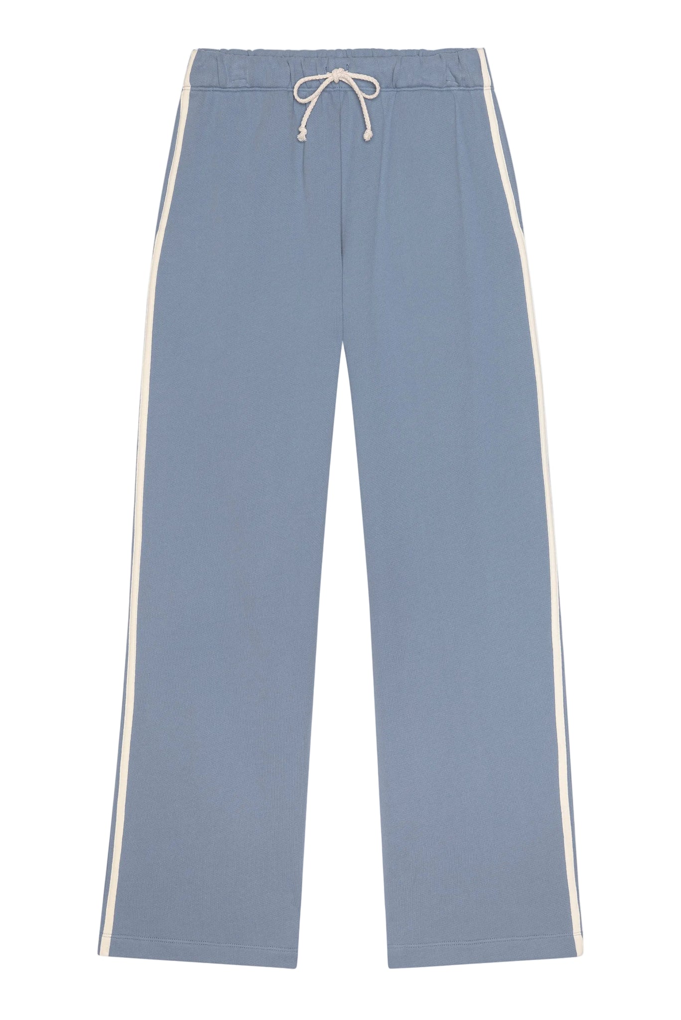 DONNI. Eco-Terry Stripe Crop Pant in Cornflower