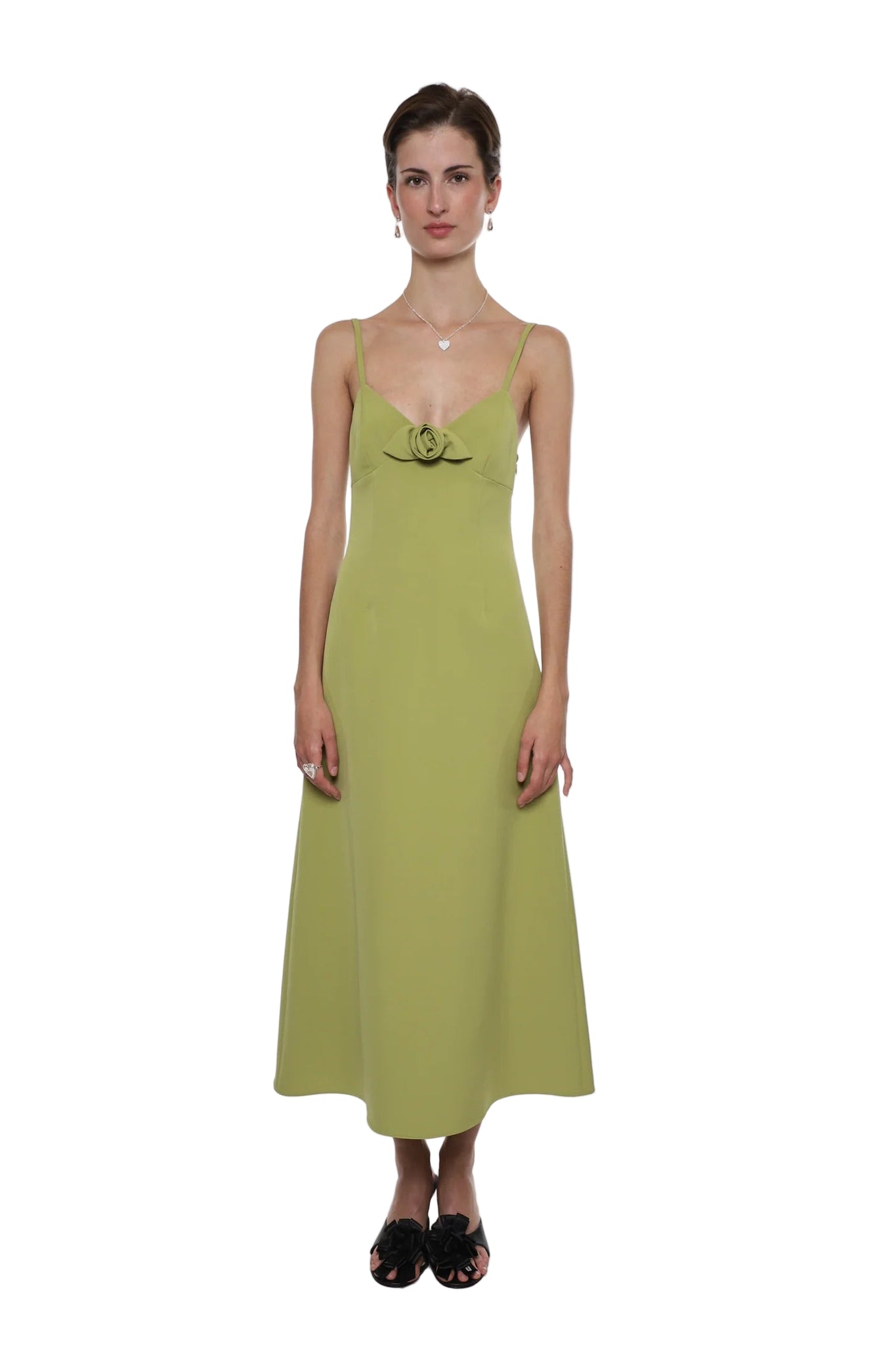 Sandy Liang Pilton Dress in Chartreuse