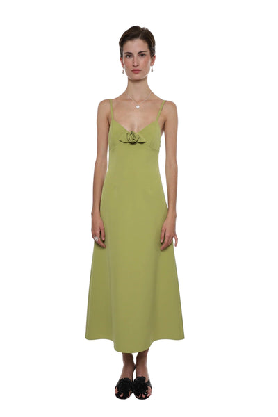 Sandy Liang Pilton Dress in Chartreuse