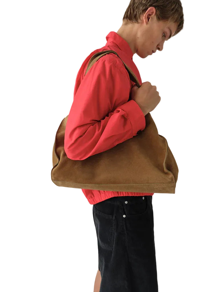 Gimaguas Maxi Suede Shopper Bag in Camel