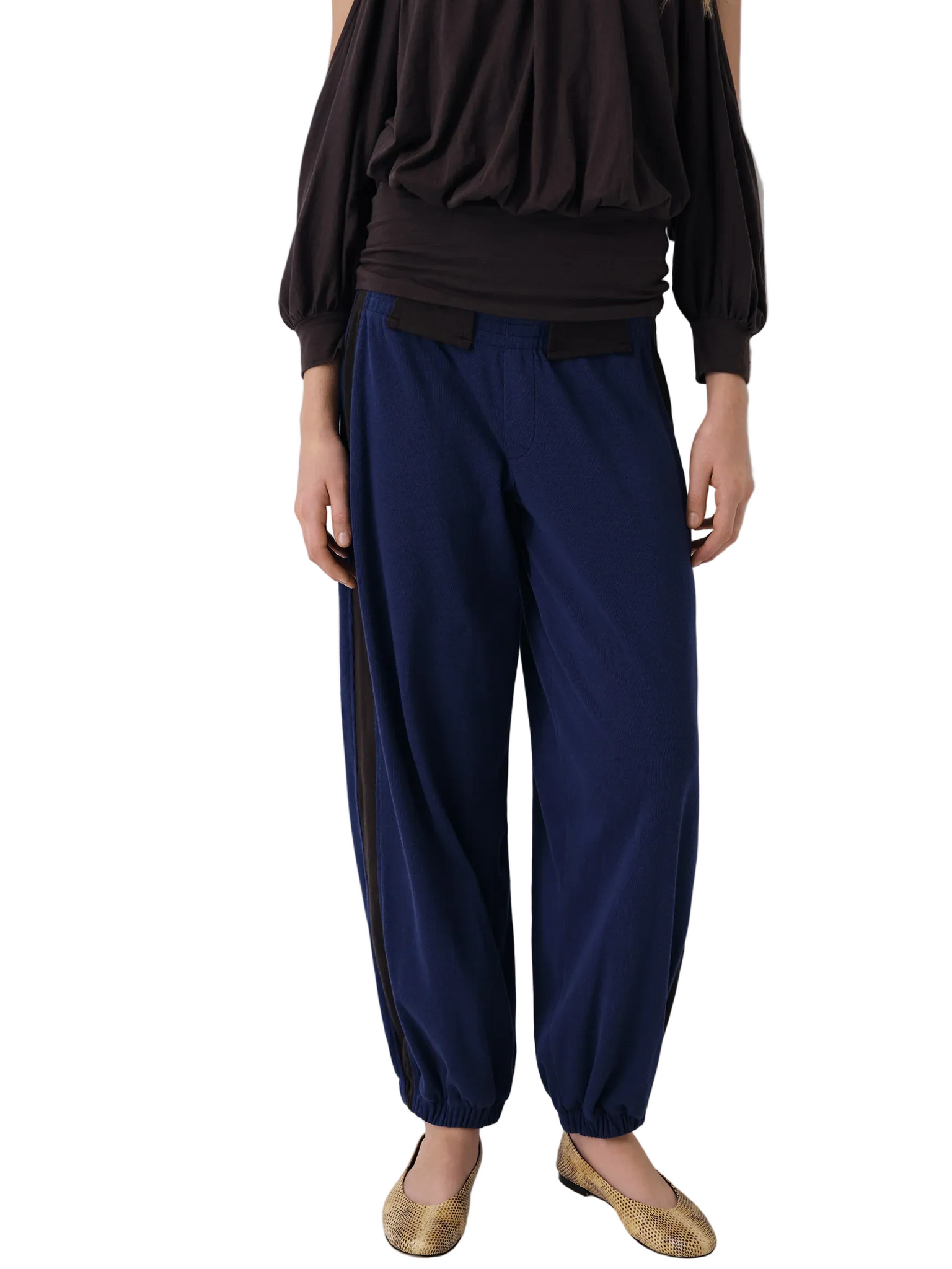 Gimaguas Emmanuelle Trousers in Navy/Brown