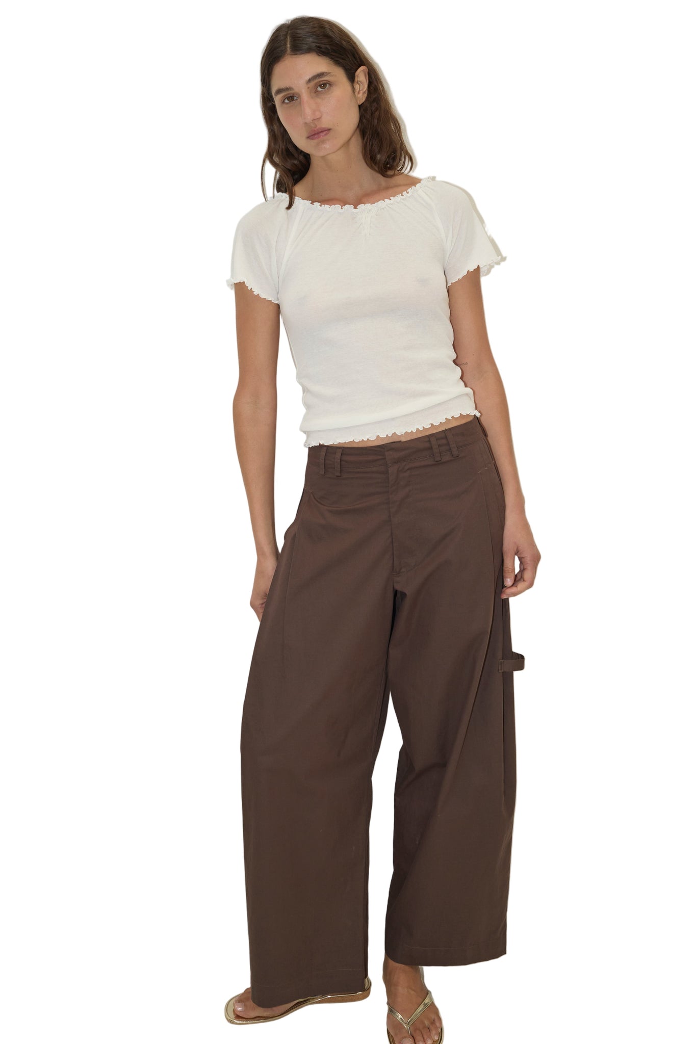 Deiji Studios Flounce Tee in Cream