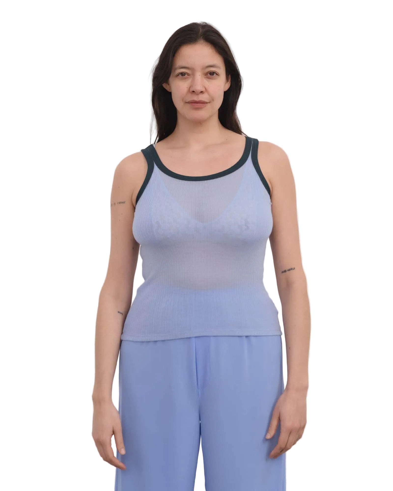 Baserange Racer Tank in Pinto Blue/Hirsu Green
