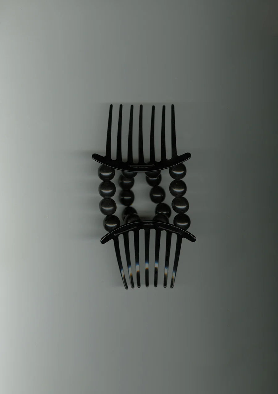Merrma Earth Jarina Beaded Claw Comb in Black