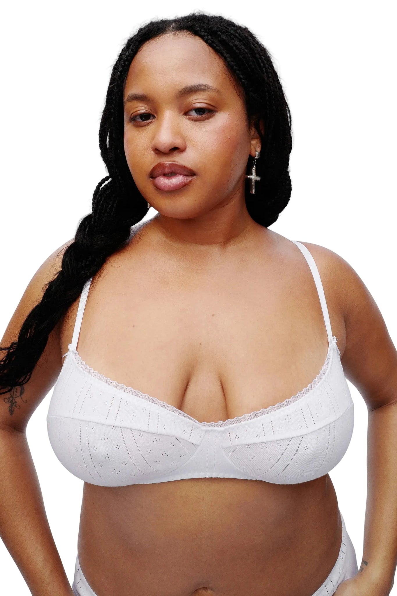 Cou Cou The Balconette Bra in White Pointelle
