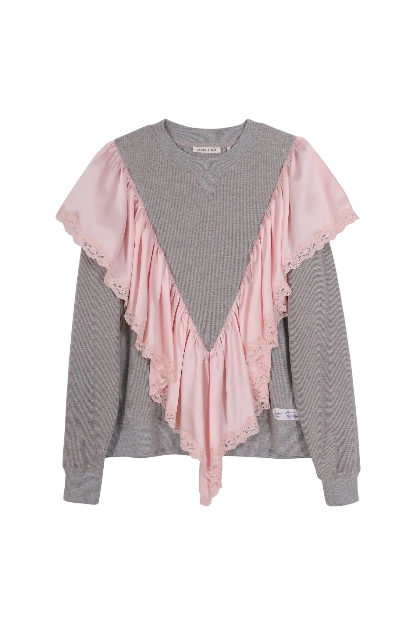 Sandy Liang Tumble Sweatshirt in Grey