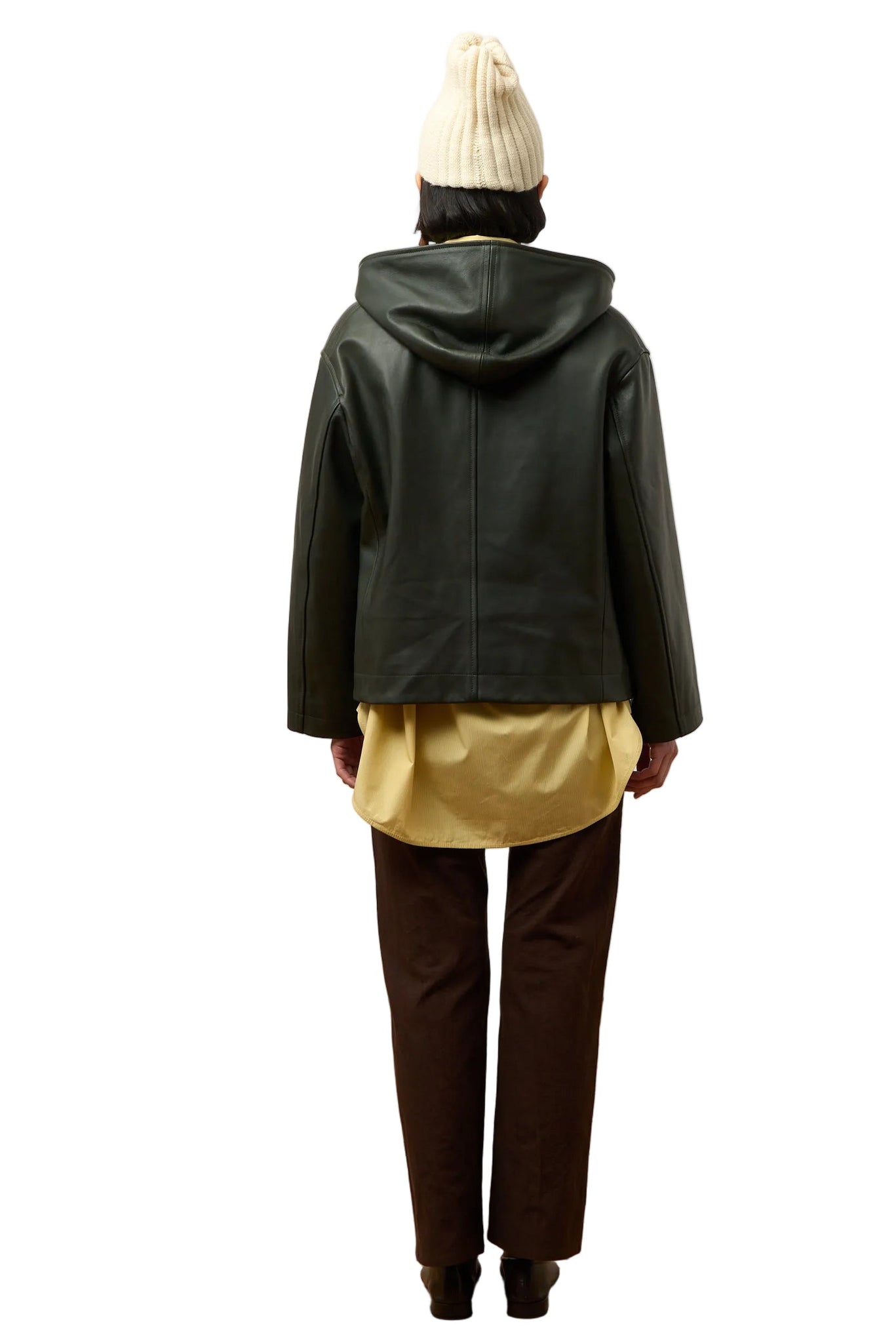 Cawley Waxy Zip-Up Hoodie in Olive