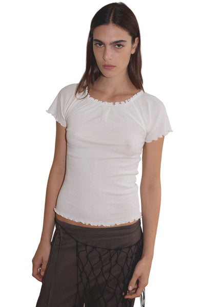 Deiji Studios Flounce Tee in Cream