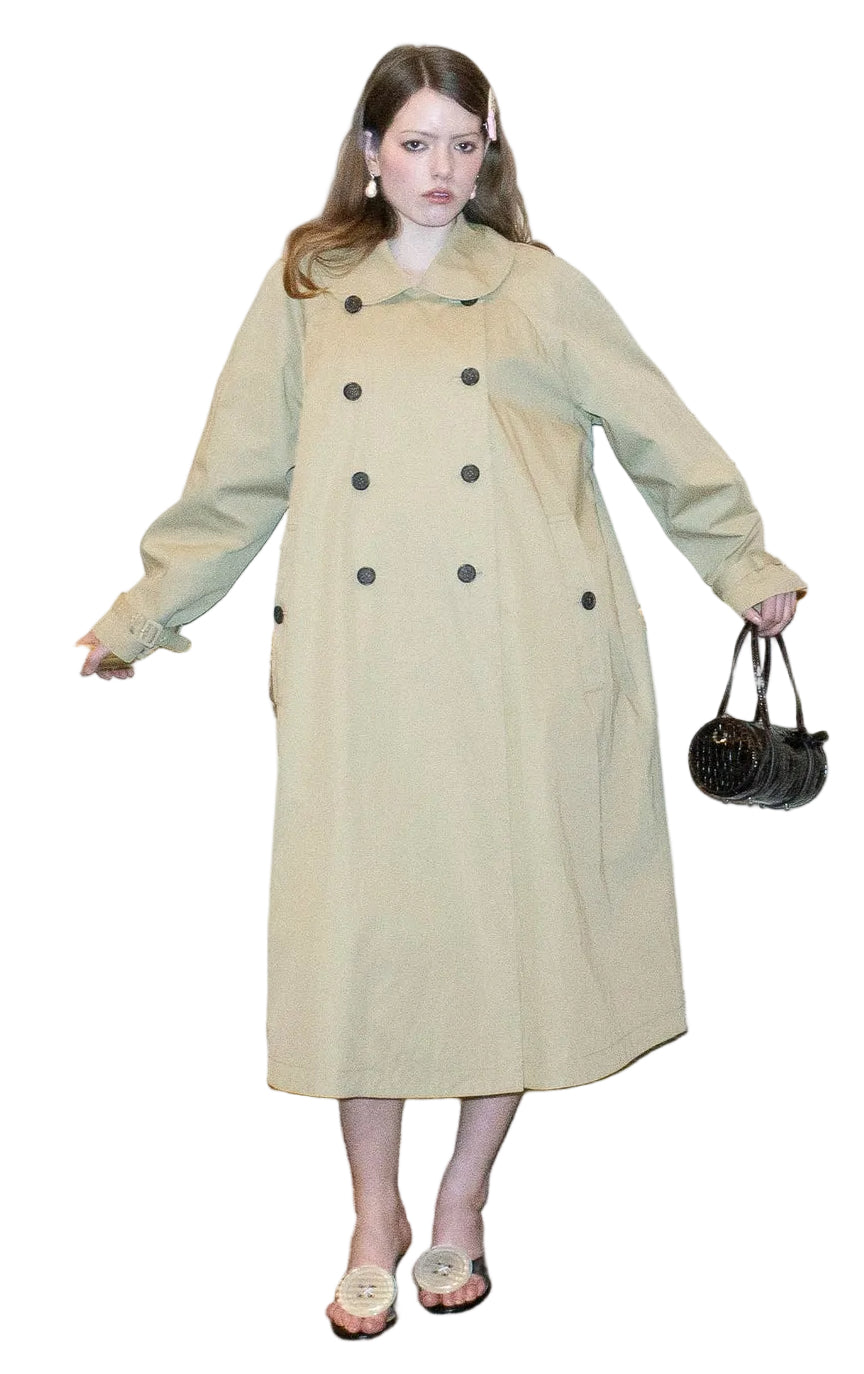 Sandy Liang Henley Trench in Sand