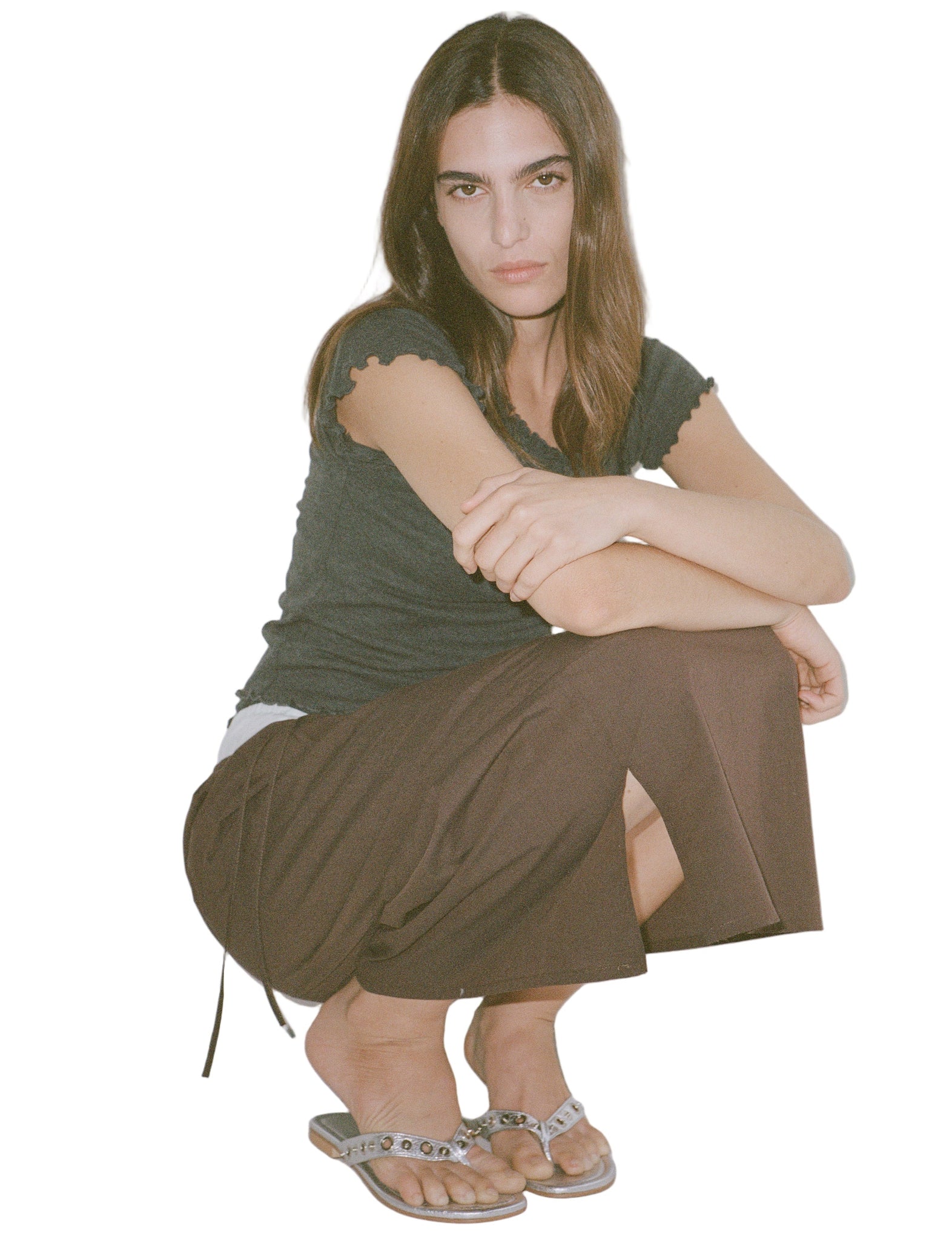 Deiji Studios Mid Day Skirt in Umber