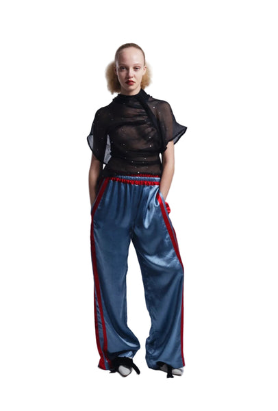 Tigra Tigra Striped Boxing Pant in Powder Blue/Red