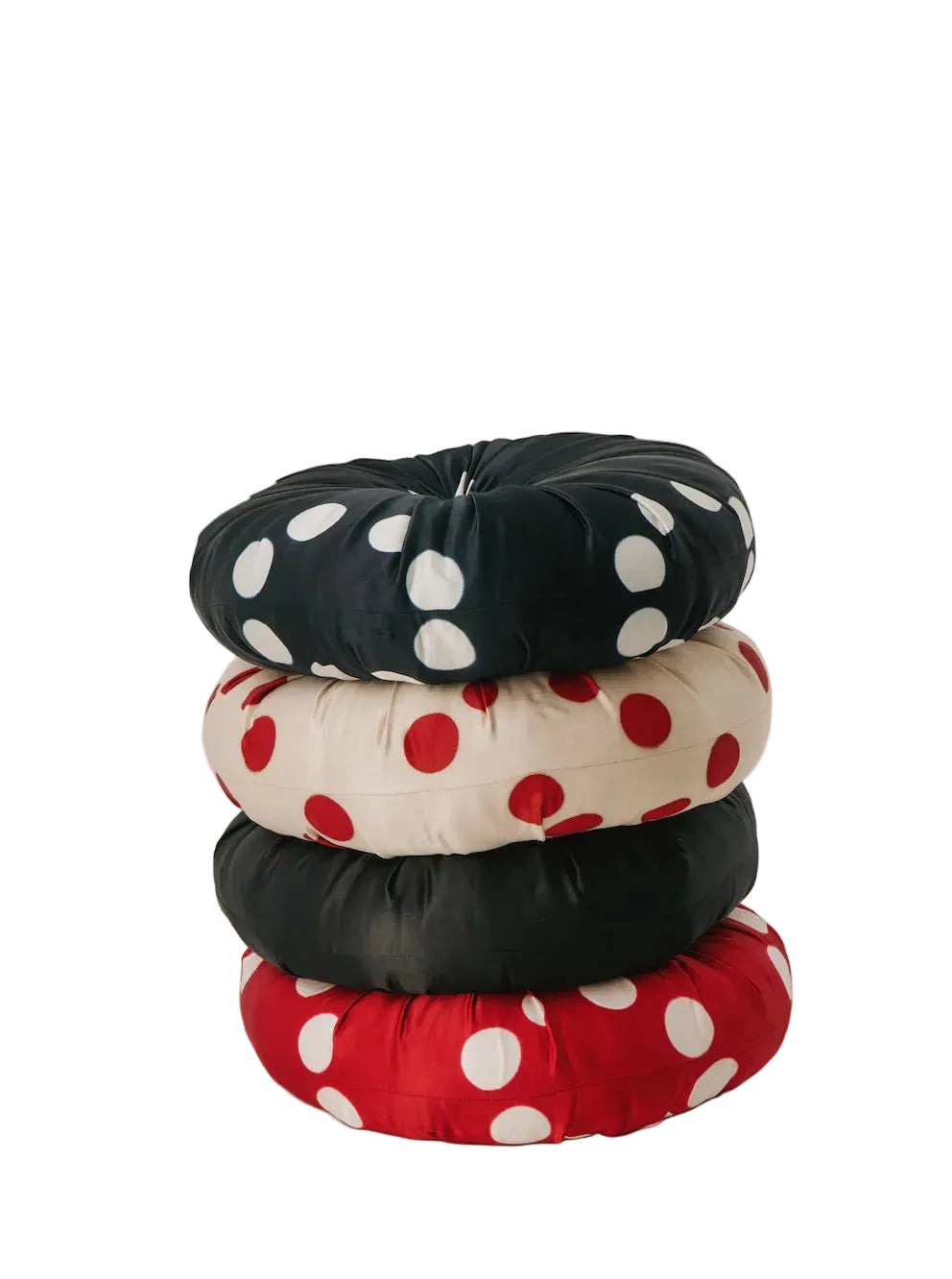 Tigra Tigra Silk Mashroo Round Pillow in Plain Black
