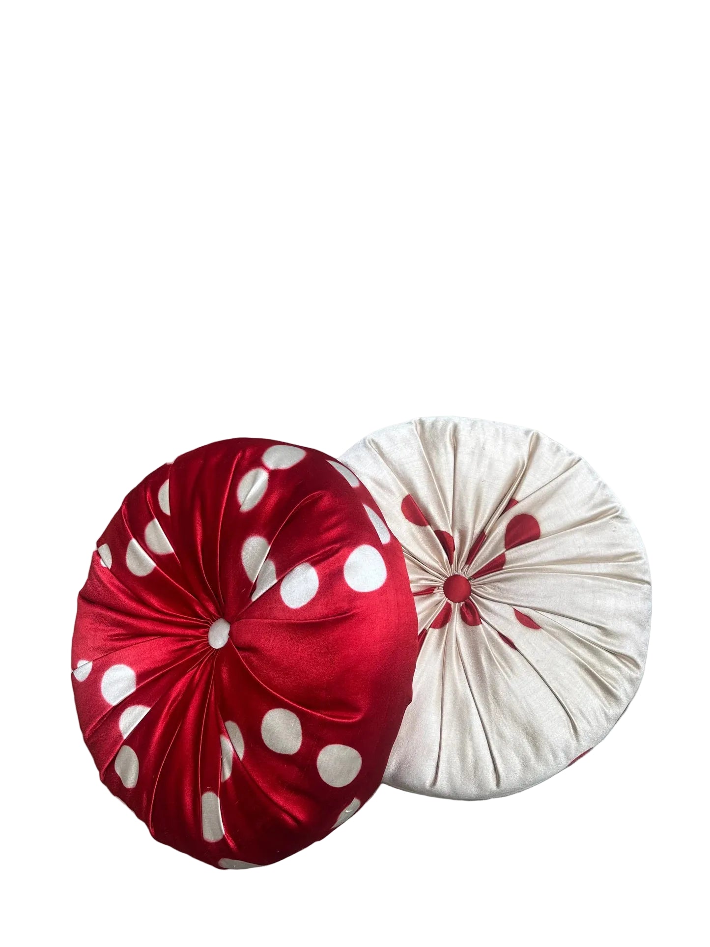 Tigra Tigra Silk Mashroo Round Pillow in Red Moon Dye