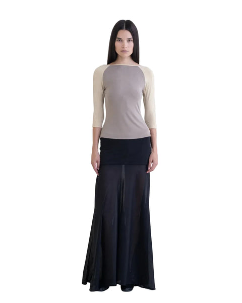 Belle Anne Raglan Top in Taupe