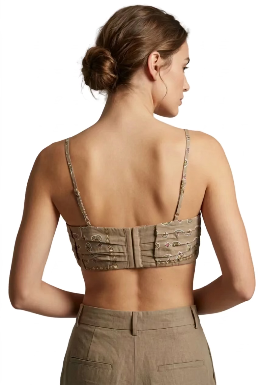 Rachel Comey Twisted Bra Top in Khaki