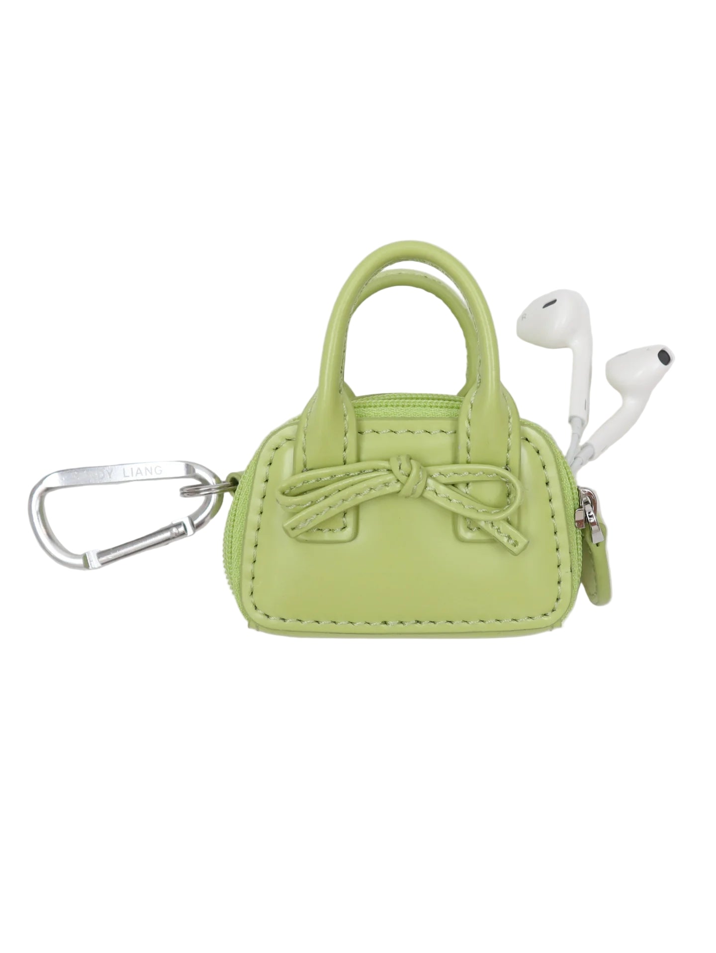 Sandy Liang Mini Secure Bag Keychain in Matcha