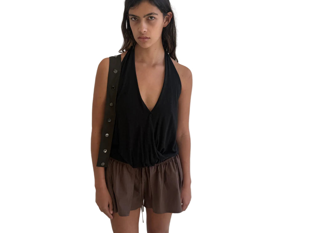 Deiji Studios Skort in Carob Check