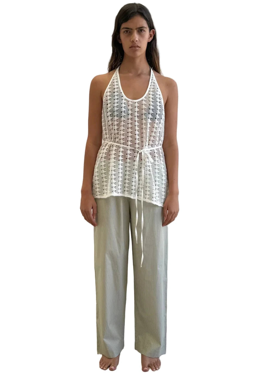 Deiji Studios Ease Trouser in Pistachio Stripe