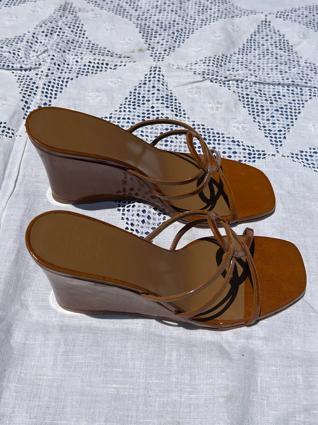 Maryam Nassir Zadeh Opera Wedge in Sella Patent