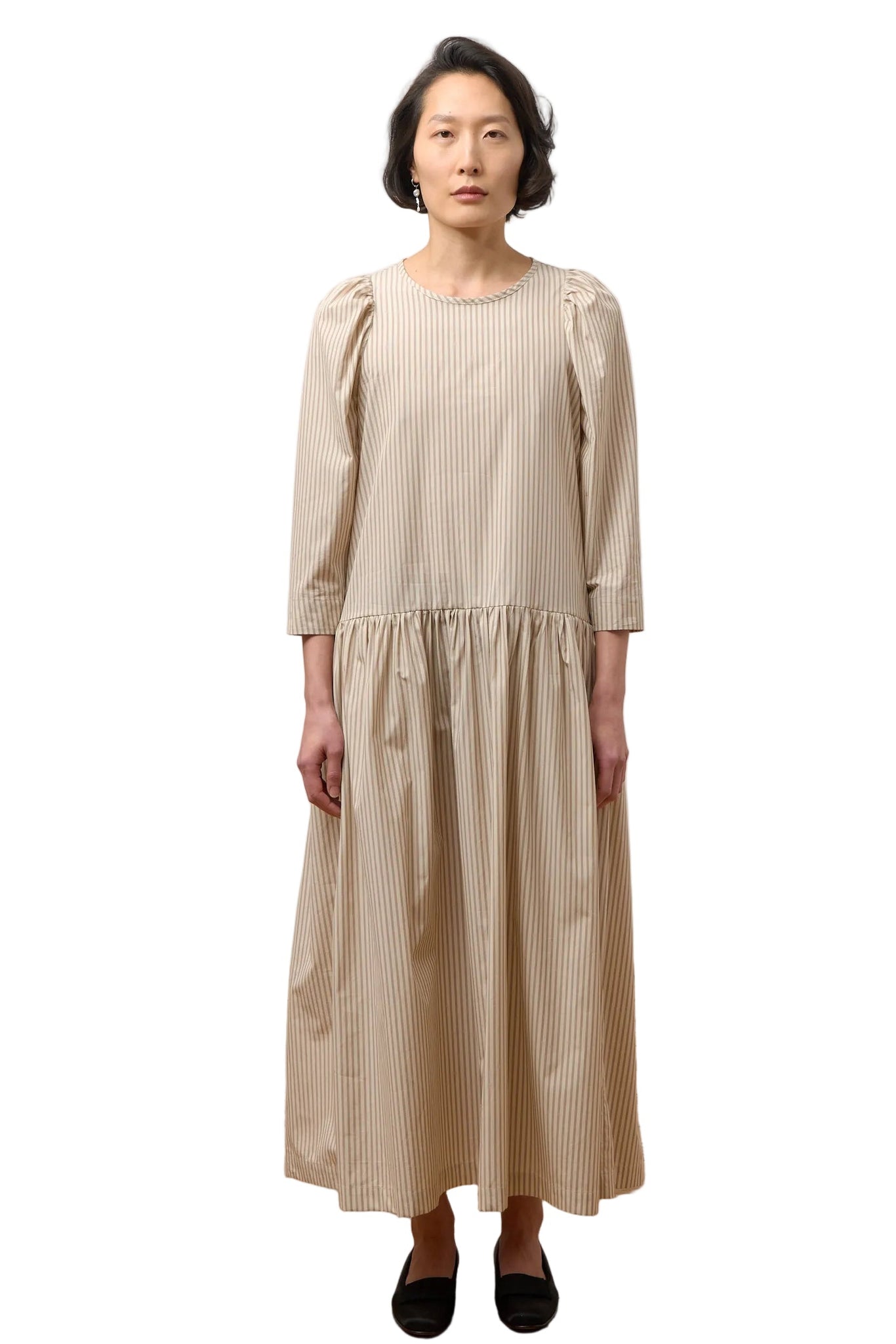 Cawley Isabella Dress in Terracotta Stripe