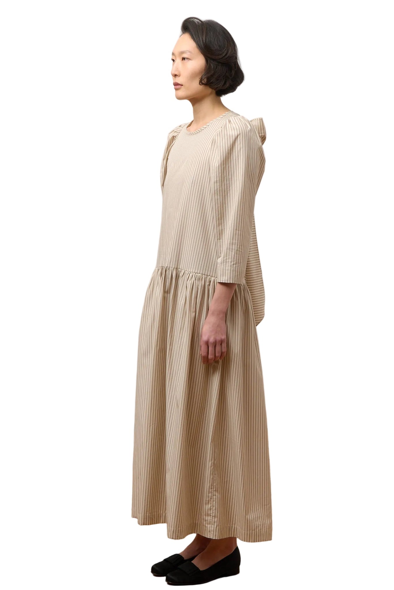 Cawley Isabella Dress in Terracotta Stripe