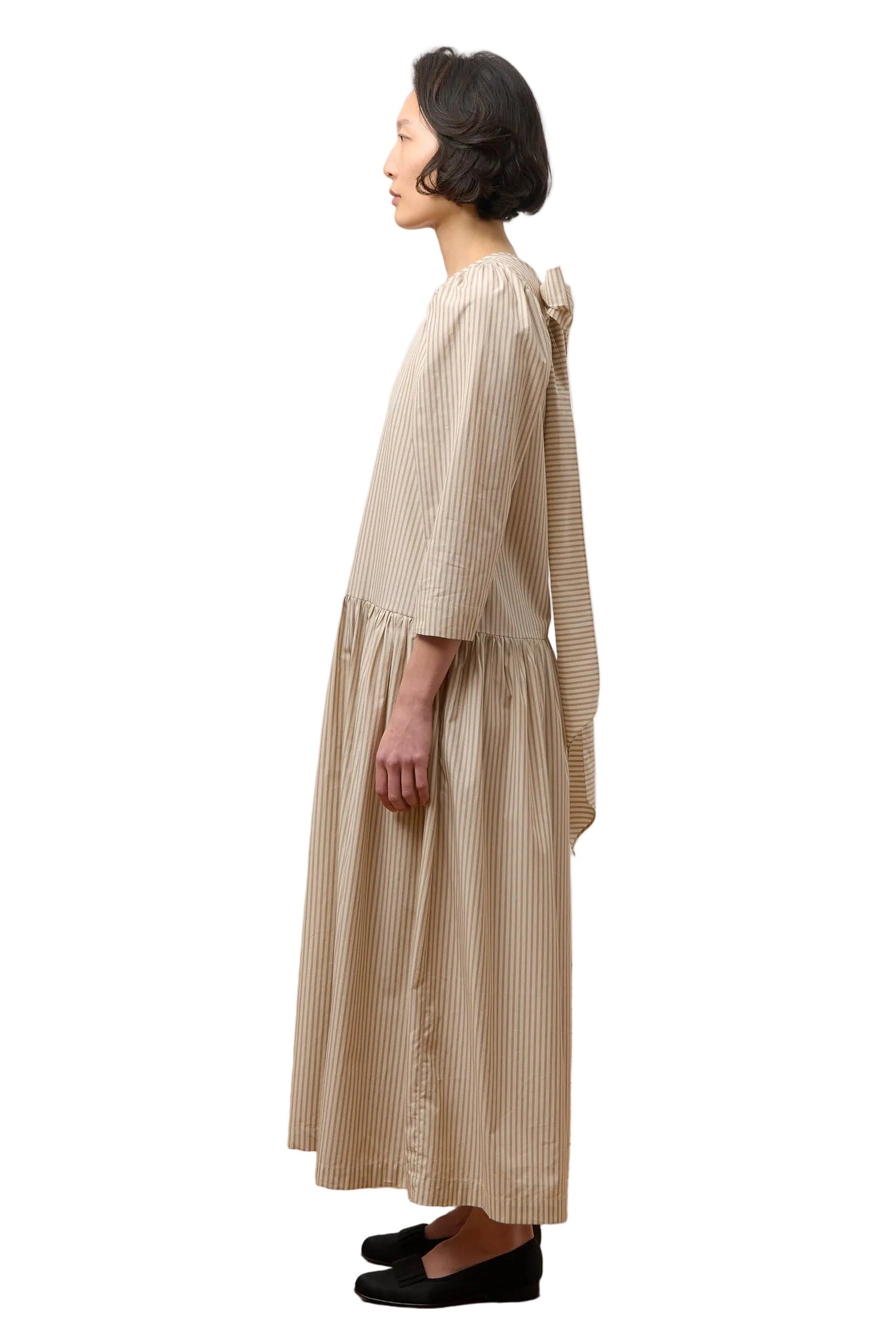 Cawley Isabella Dress in Terracotta Stripe
